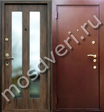 Коричневая входная дверь с зеркалом ВДЗ-862 - купить от производителя Мосдвери Коричневая входная дверь с зеркалом ВДЗ-862